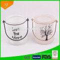 frosted white glass candle holder with good quality